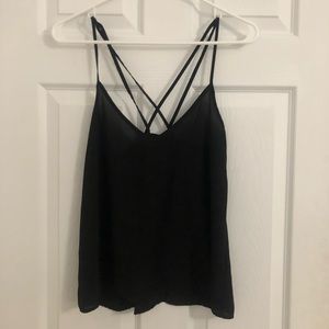 Black cami crossed back.